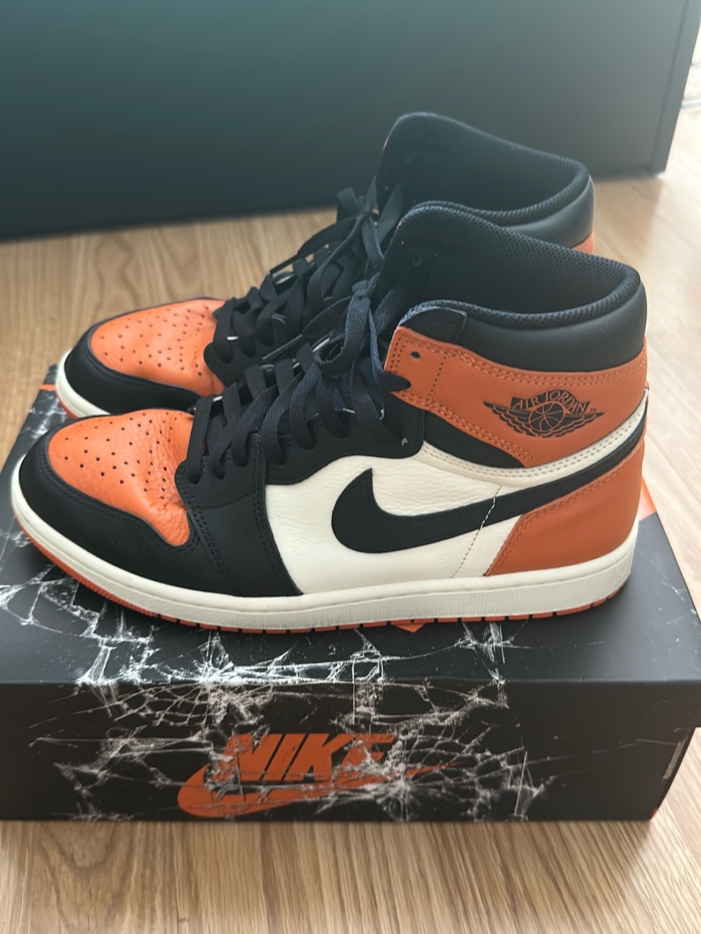 Nike Air Jordan 1 High Black Orange White Men's Sneakers